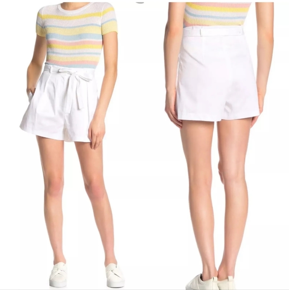 BCBGmaxAzria Women's White High Waisted Shorts Sz 0 NWT Orig $98